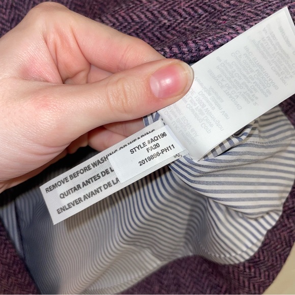 NWT J. Crew Parke Purple Herringbone Wool Button Blazer - Picture 9 of 9